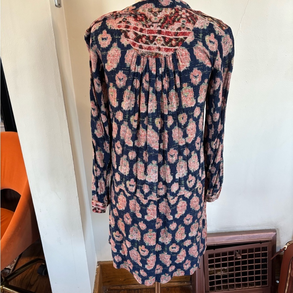 Anthropologie Tiny Paquerette Boho Floral Colorful Shirt Dress Size XXSP - Picture 4 of 5